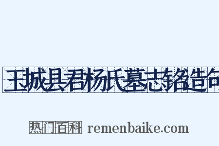 玉城县君杨氏墓志铭造句是什么意思的图片